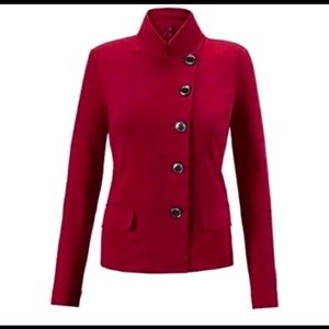 Cabi #3175 Red Rhubarb Outing Jacket, size 12
